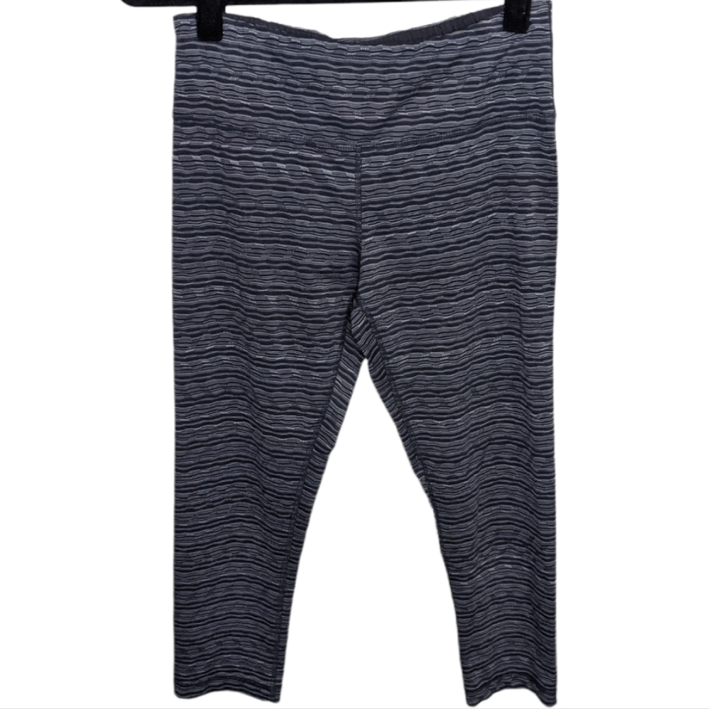 90 Degree By Reflex Gray Patterned Crop Leggings 🖤✨ Size M